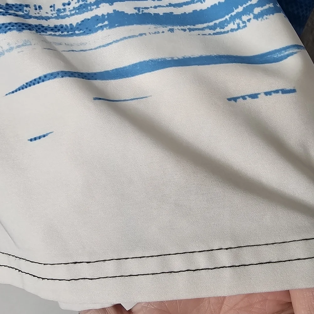Burnside Mens Blue‎ Tropical Palm Tree Board Shorts Swim Trunks Size 34